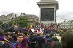 Celebrando en Trafalgar Square Celebrando en Trafalgar Square